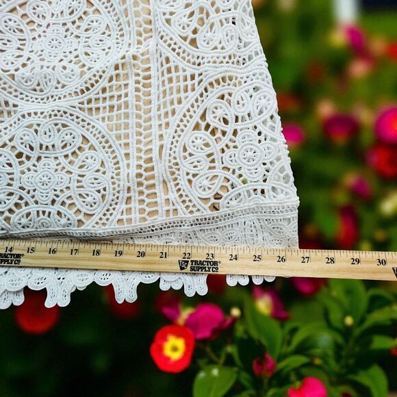 NWT Chicwish Fairycore Dress Medium White Crochet Lace Cross Back Cami Lined - Picture 6 of 11